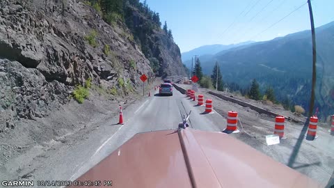 Big Rig Trucking on a skinny bridge