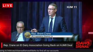 Rep. Brent Crane's scathing rebuke against the Dairymen's Association failing to live up to their word