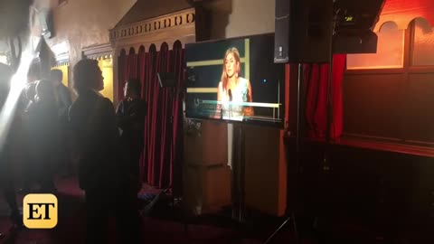 Brad Pitt Watches Jennifer Aniston's SAG Awards Speech Backstage (Exclusive)