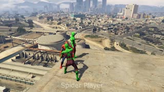 GTA 5 Rainbow Spiderman Falling Into Pool (Spider Man Ragdolls & Jumps)