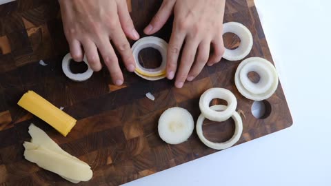 "Quick and Delicious Cheesy Onion Rings Recipe | ASMR"