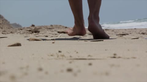 the beach walking