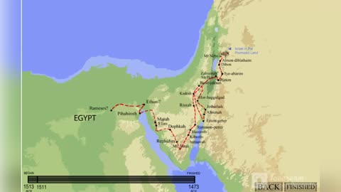 Вихід із Єгипту на мапі