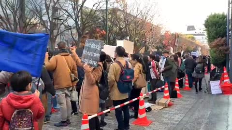 Tokyo, Japan vaccine passport/mandate protest Dec. 4, 2021