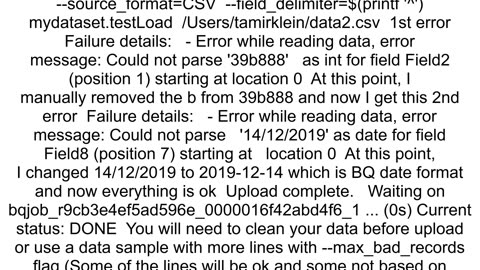 Error while reading data error message CSV table references column position 15 but line starting at