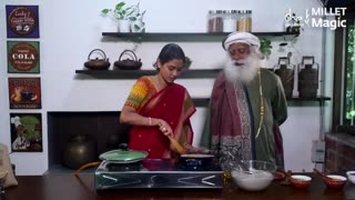 Sadhguru & Radhe Cook A Ragi Dosa Together _ Millet Recipe