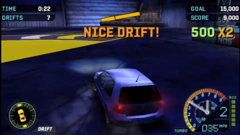 NFS Underground Rivals - Drift Attack Event 6 Silver Difficulty 1st Try(PPSSP HD)