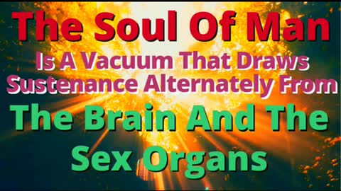 THE SOUL OF MAN IS A VACUUM THAT DRAWS SUSTENANCE ALTERNATELY FROM THE BRAIN AND THE SEX ORGANS