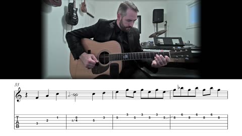 Apache - Acoustic Surf Flatpicking Guitar Lesson (Sheet Music + TAB)