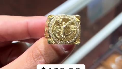 Real Gold Nugget Centenario Rings at Ijaz Jewelers