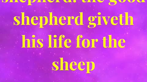 I am the good shepherd: the good shepherd giveth his life for the sheep