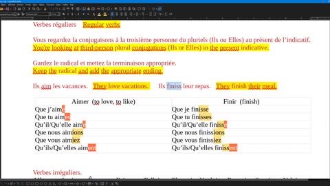 French 28 (new) present subjunctive