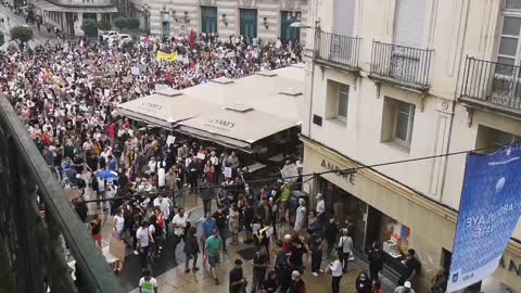Montpellier, France: Massive Vaccine Passport Protests Erupt Aug. 7, 2021
