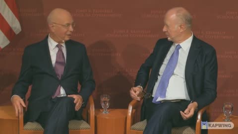 Klaus Schwab in 2017 at Harvard. *see description*