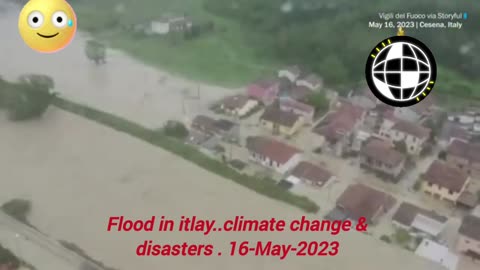 Heavy rain. Flood in Italy..current situation..climate change & Disaster