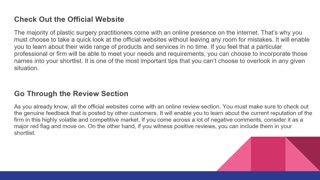 Plastic Surgery in Columbia: Tips to Choose a Well-Reputed Practitioner