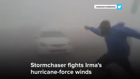 Storm Chaser Battles Hurricane Irma’s Powerful Winds | NBC News