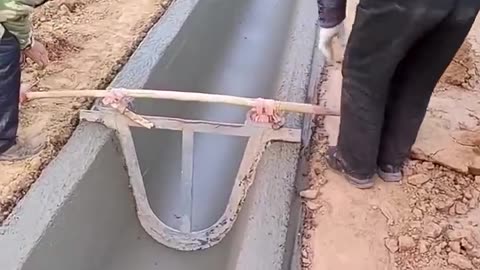 Make a molded cement ditch care-