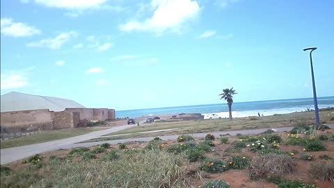 In the video we can see the National Circus School Shems'y on the Atlantic coast of the city of Salé