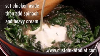 Keto Chicken Florentine Preparation time: 5 minutes Cooking time: 30 minutes