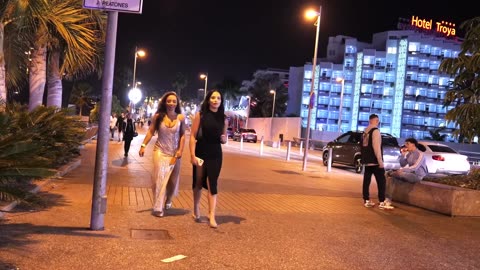Nightlife in Spain, Girls walking in Street at night