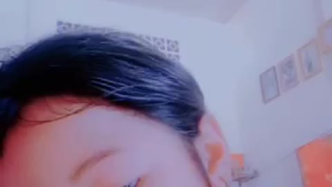 Funny kid playing TikTok