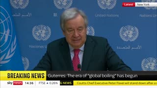 UN Secretary-General Antonio Gutteres says "All humans are to blame! Climate change is here. It is TERRIFYING. Global warming is over & Global BOILING has begun!"