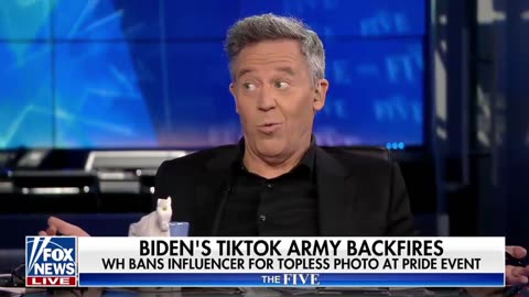 Greg Gutfeld says a trans TikToker's breasts "are just like the Biden administration. Fake, inflated, and built on deception."