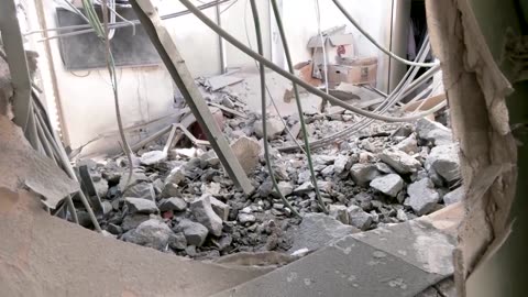 Central Israeli home in ruins after Gaza rocket hit