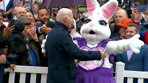 The Easter Bunny Is Forced to Usher Biden Away from the Children