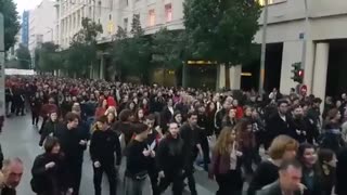 Greece Population protesting Inflation on the Streets