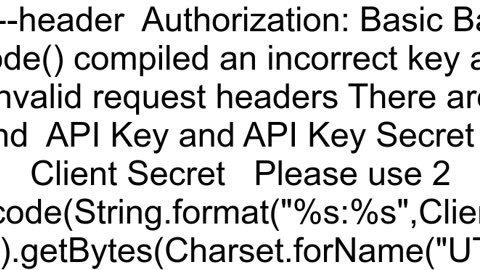 Getting unauthorized_client Missing valid authorization header in return on twitter authrorization