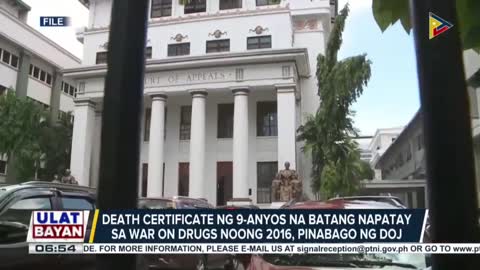 Death certificate ng 9-anyos na batang napatay sa war on drugs noong 2016, pinabago ng DOJ(1)