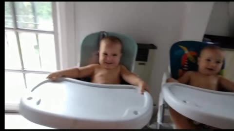 Twin Babies Hilariously Imitate Older Brother
