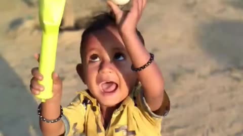 cute baby playing ball