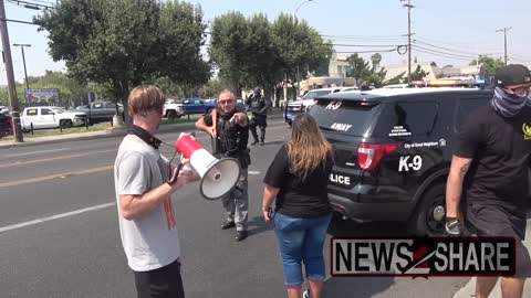 Proud Boys fight antifa protesters following "Straight Pride Parade" in Modesto, CA