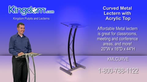 Curved Metal Lectern with Acrylic Top - KMLCURVE