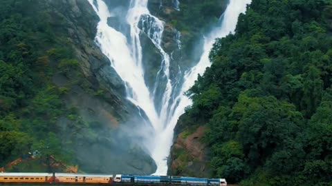 Breathtaking View Of Dudhsagar Waterfall 😍💚