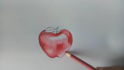 How to draw an Apple step by step (very easy) __ Art video