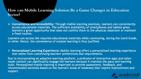 Mobile learning solutions