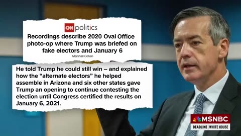 New Audio details Ovel office metting from 2020 when trump was briefed on fake electors plot