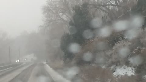 Winter driving in storm