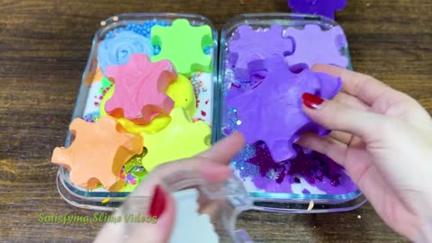 Rainbow vs purple mixing rendom into glossy Slime