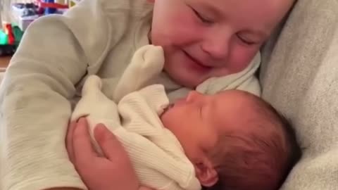 Little Boy meets his New Baby Sister for the Very First Time! 🥰