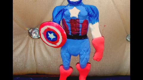 Captain america made from clay|| diy captain america ||marvel super hero