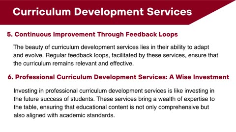 The Impact of Curriculum Development Services on Student Achievement