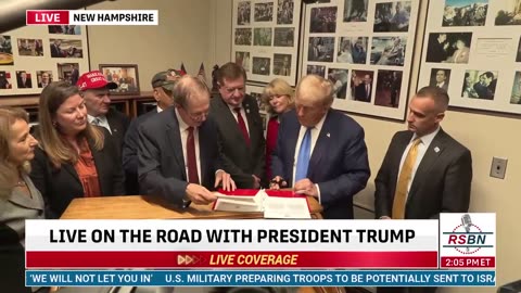 President Trump Signs Candidacy Papers in New Hampshire.