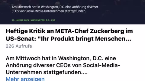 Heftige Kritik an META-Chef Zuckerberg im US-Senat: "Ihr Produkt bringt Menschen