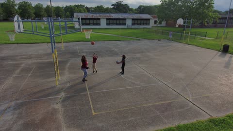 Blasian Babies Family Practice Basketball At School, Raw Skydio 2+ Drone 4K Footage!
