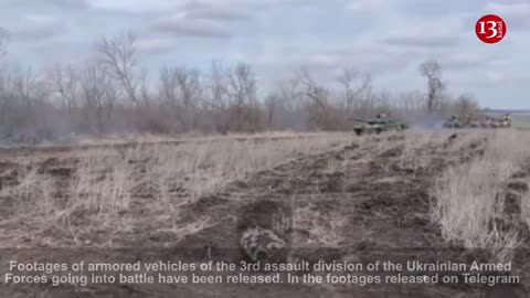 Dramatic footage shows dozens of Ukrainian tanks and armored vehicles en route to battle